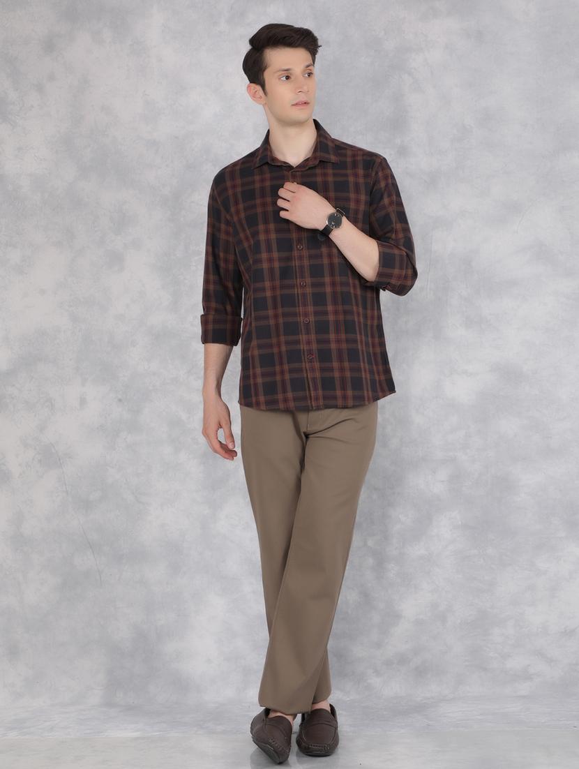 men checked long sleeve casual shirt - 21400097 - Standard Image - 4