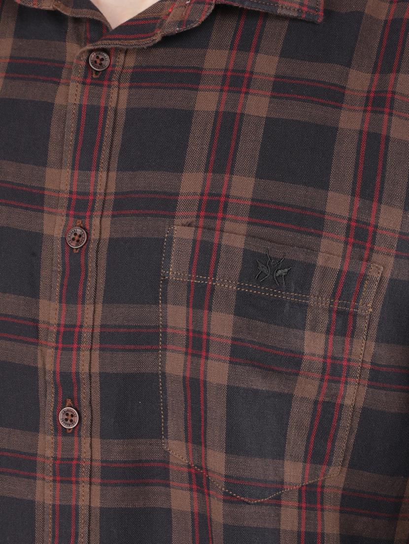 men checked long sleeve casual shirt - 21400097 - Standard Image - 6