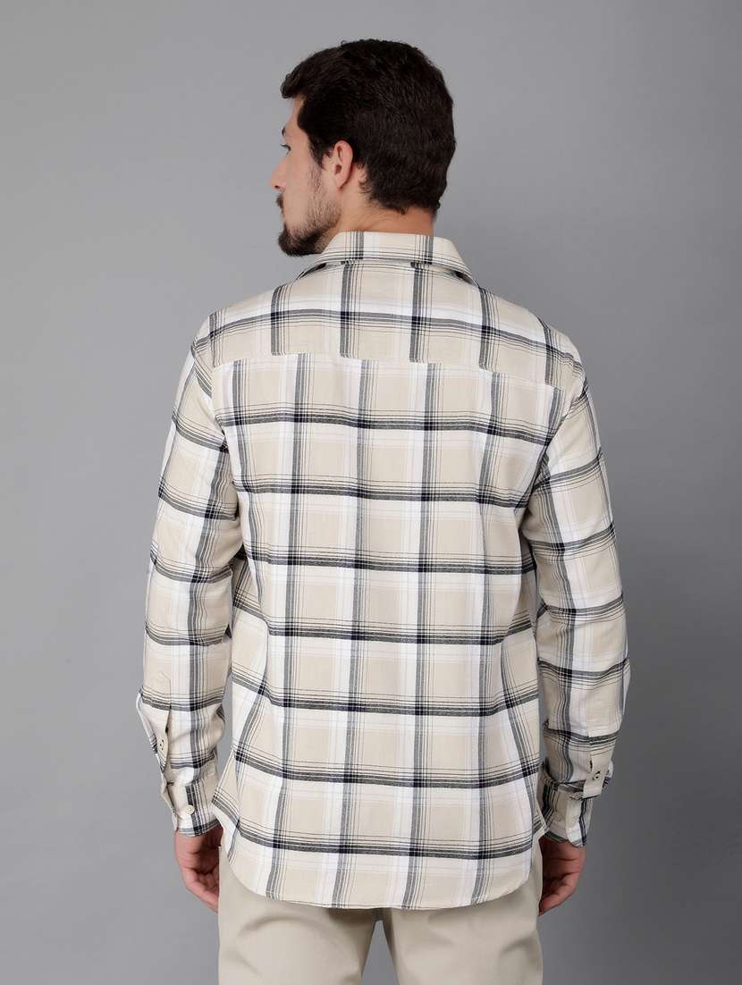 men checked long sleeve casual shirt - 21400104 -  Standard Image - 4