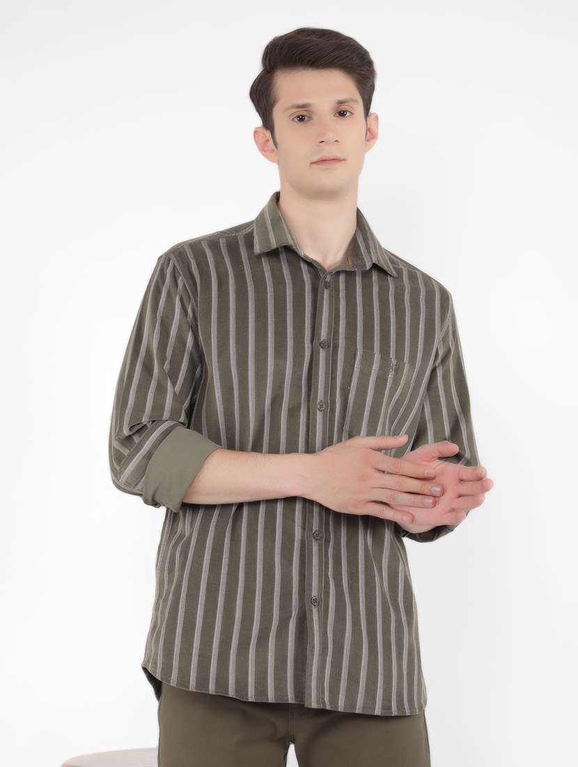 men striped casual shirt