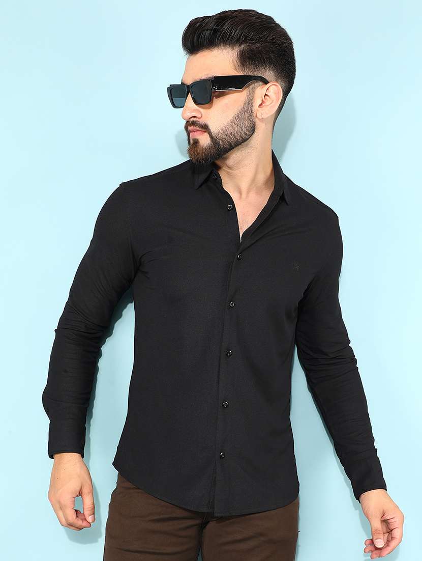 men solid casual shirt