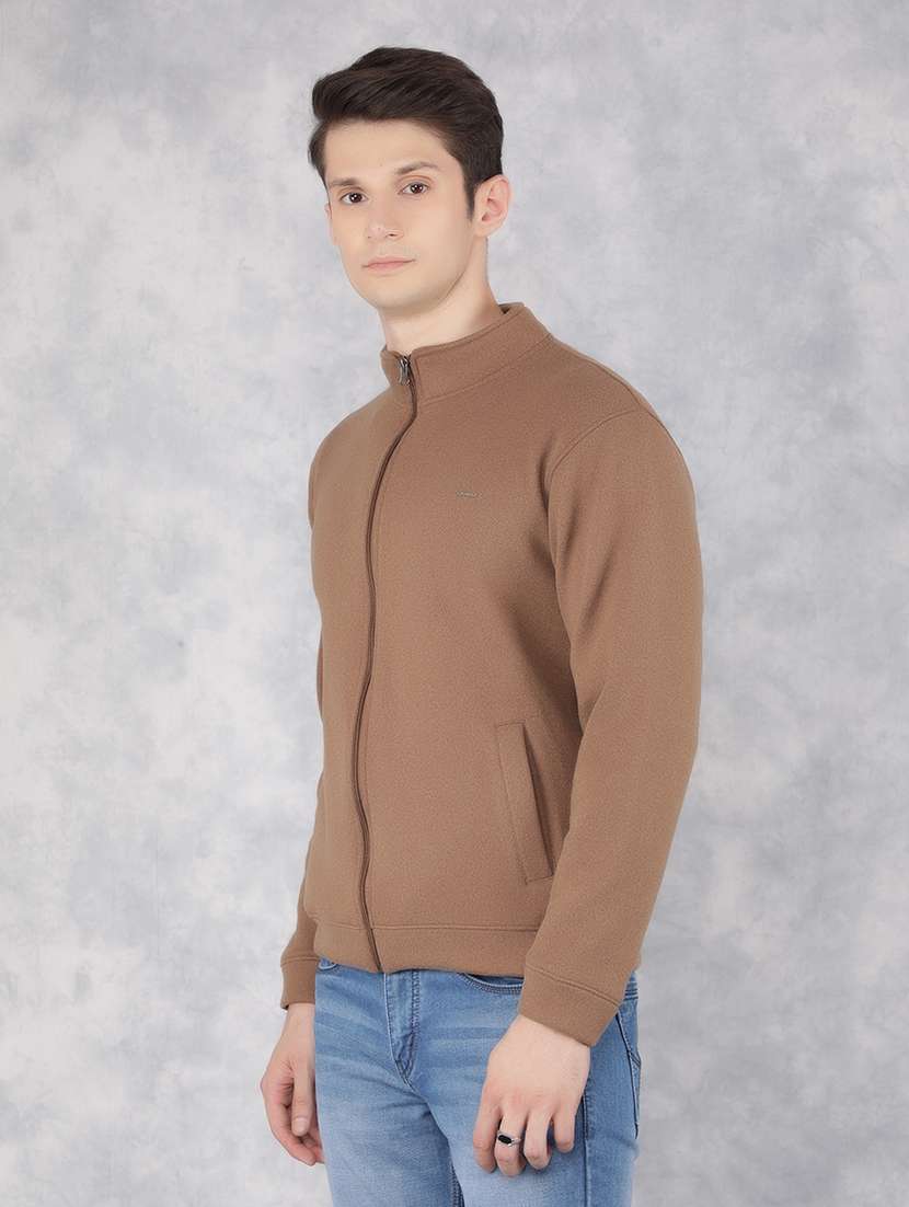 men plain brown jacket