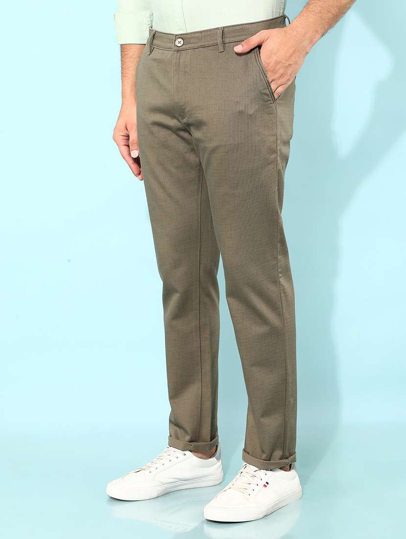 men solid mid rise chino pants - 21400182 -  Standard Image - 1