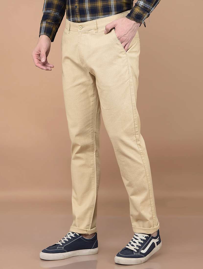 men solid mid rise chino pants - 21400192 - Standard Image - 1