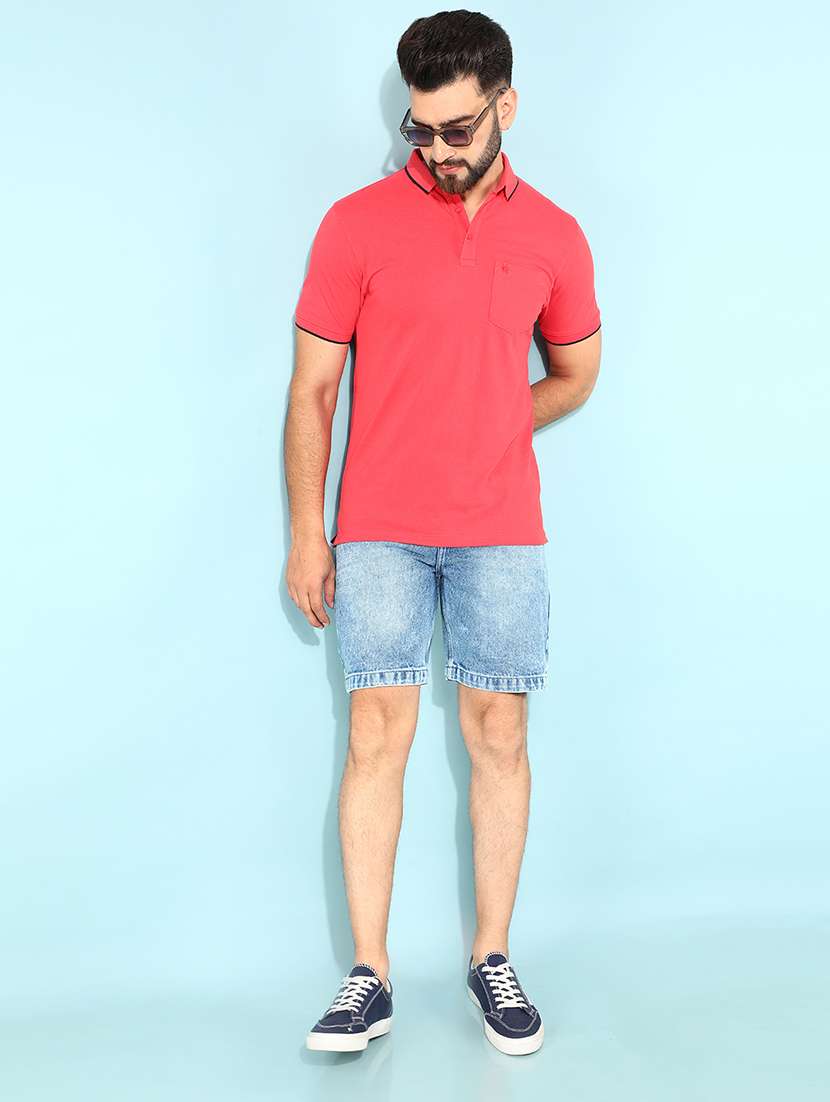 men solid polo t-shirt - 21400204 - Standard Image - 4