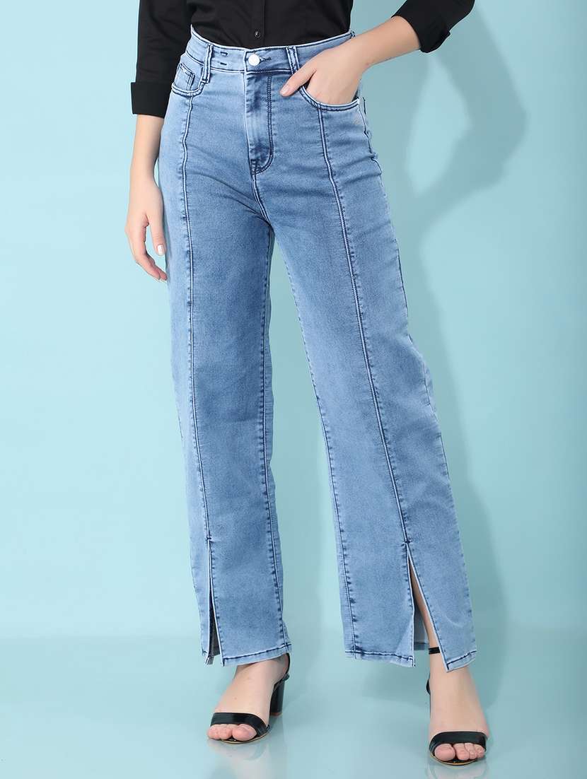 blue straight fit jean