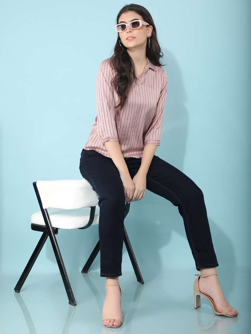 women pink viscose regular top - 21400306 - Standard Image - 4
