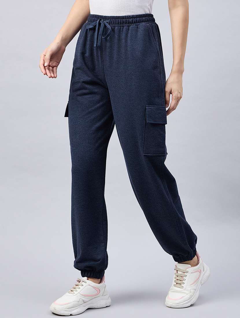 blue solid track pant - 21400326 -  Standard Image - 1