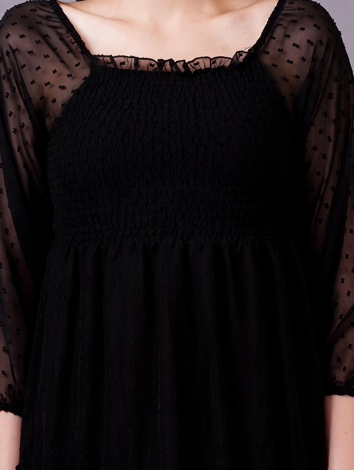 women square neck self-designed tiered dress - 21400353 - Standard Image - 4