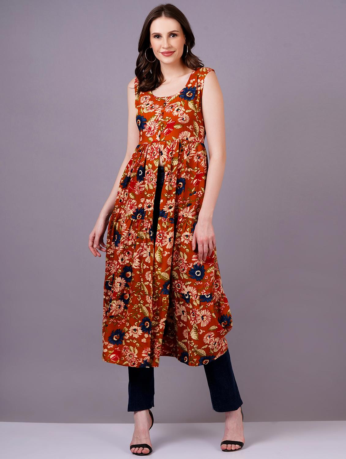 women floral printed sleeveless tunic - 21400357 - Zoom Image - 0