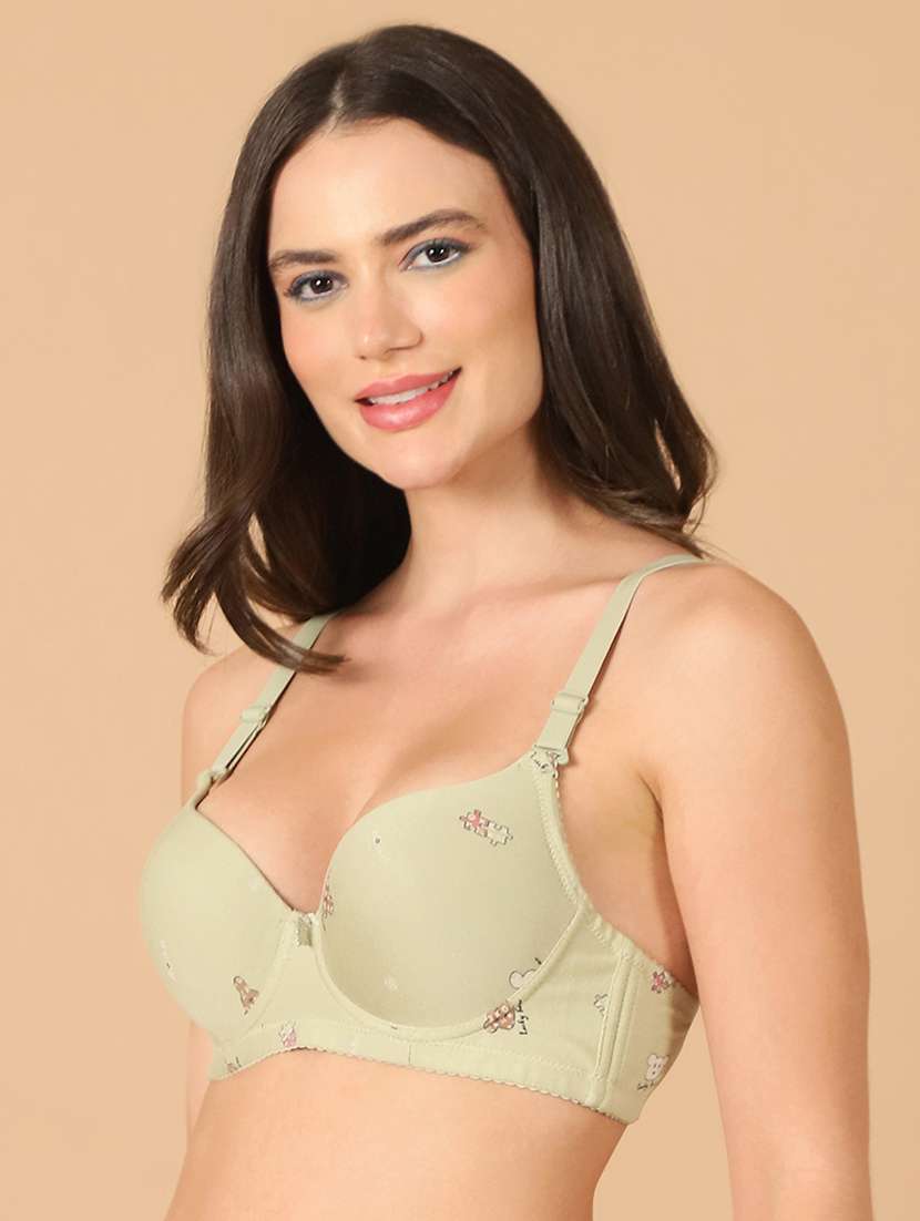 women green printed cotton t-shirt bra - 21400412 -  Standard Image - 1