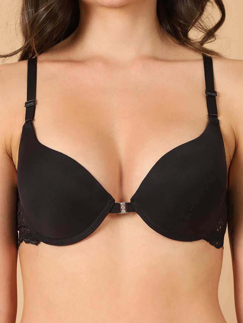 black solid push up bra - 21400434 -  Standard Image - 6