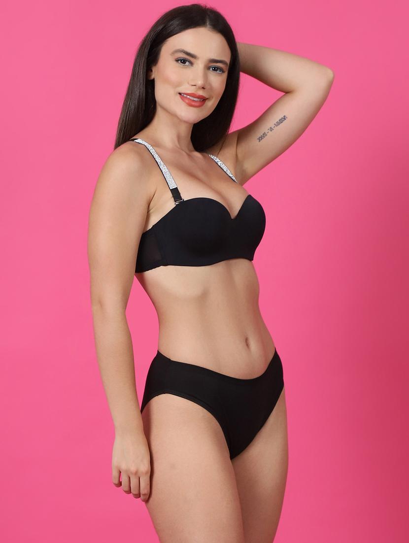 black bra and panty set - 21400503 -  Standard Image - 1
