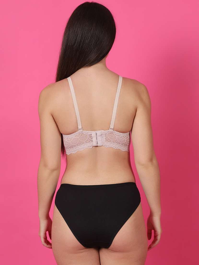 beige lace bra and panty set - 21400508 - Standard Image - 4