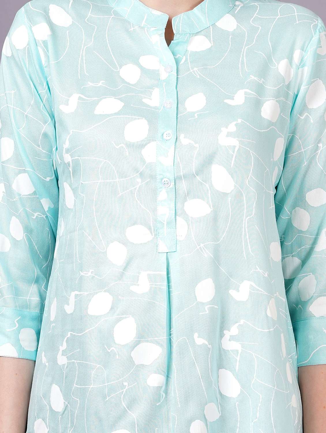 women printed three quarter sleeve ethnic top - 21400629 -  Standard Image - 4