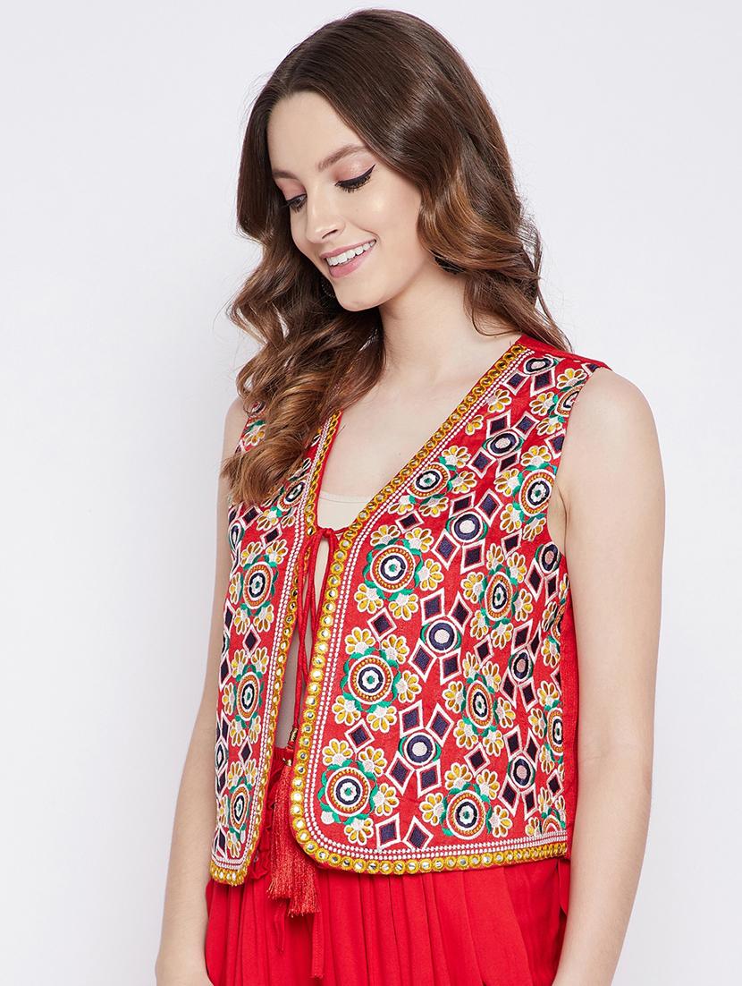 red embroidered jacket - 21401420 - Standard Image - 1
