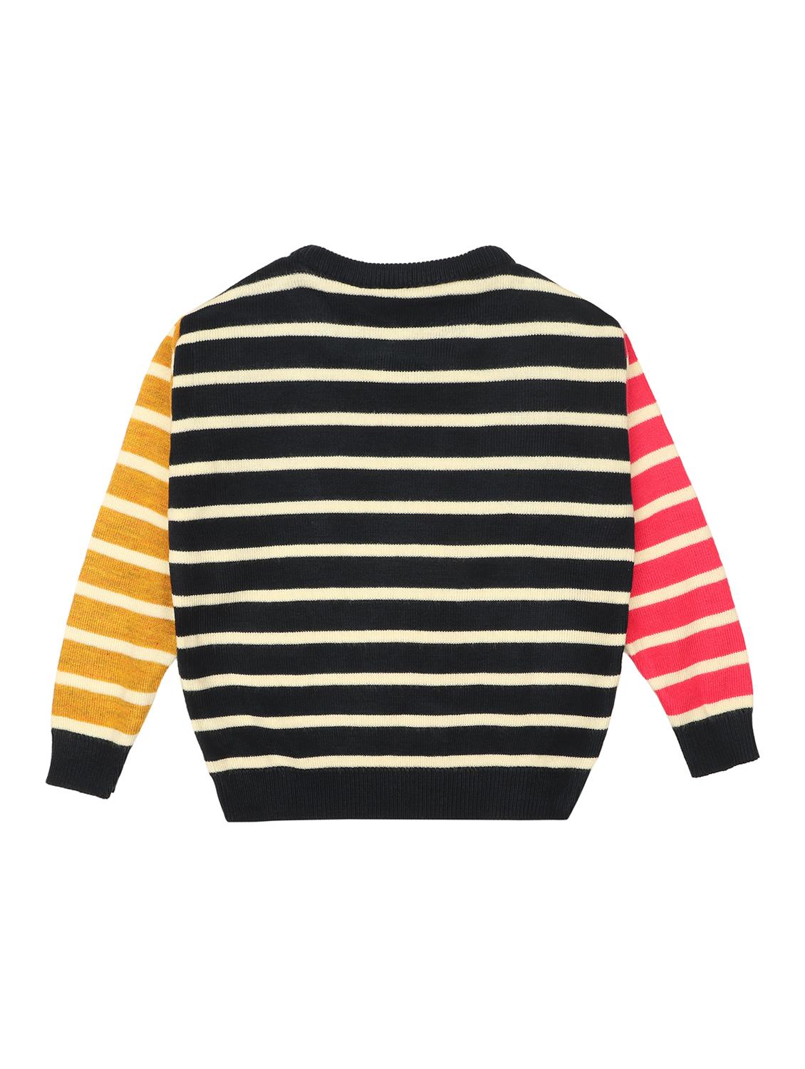 kids navy blue striped acrylic sweater - 21401645 -  Standard Image - 1