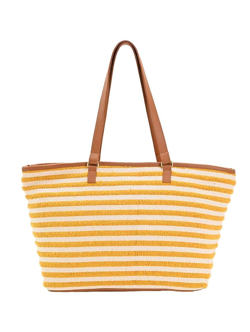 yellow cotton messenger tote bag