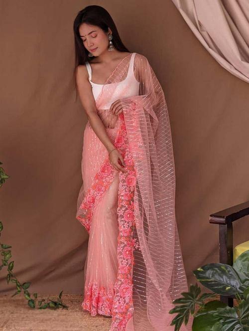 women embroidered saree - 21402085 - Standard Image - 0