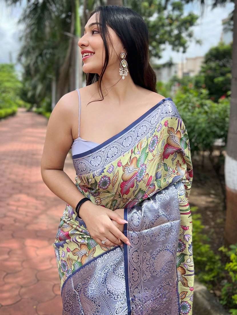 women printed bordered saree - 21402136 -  Standard Image - 1