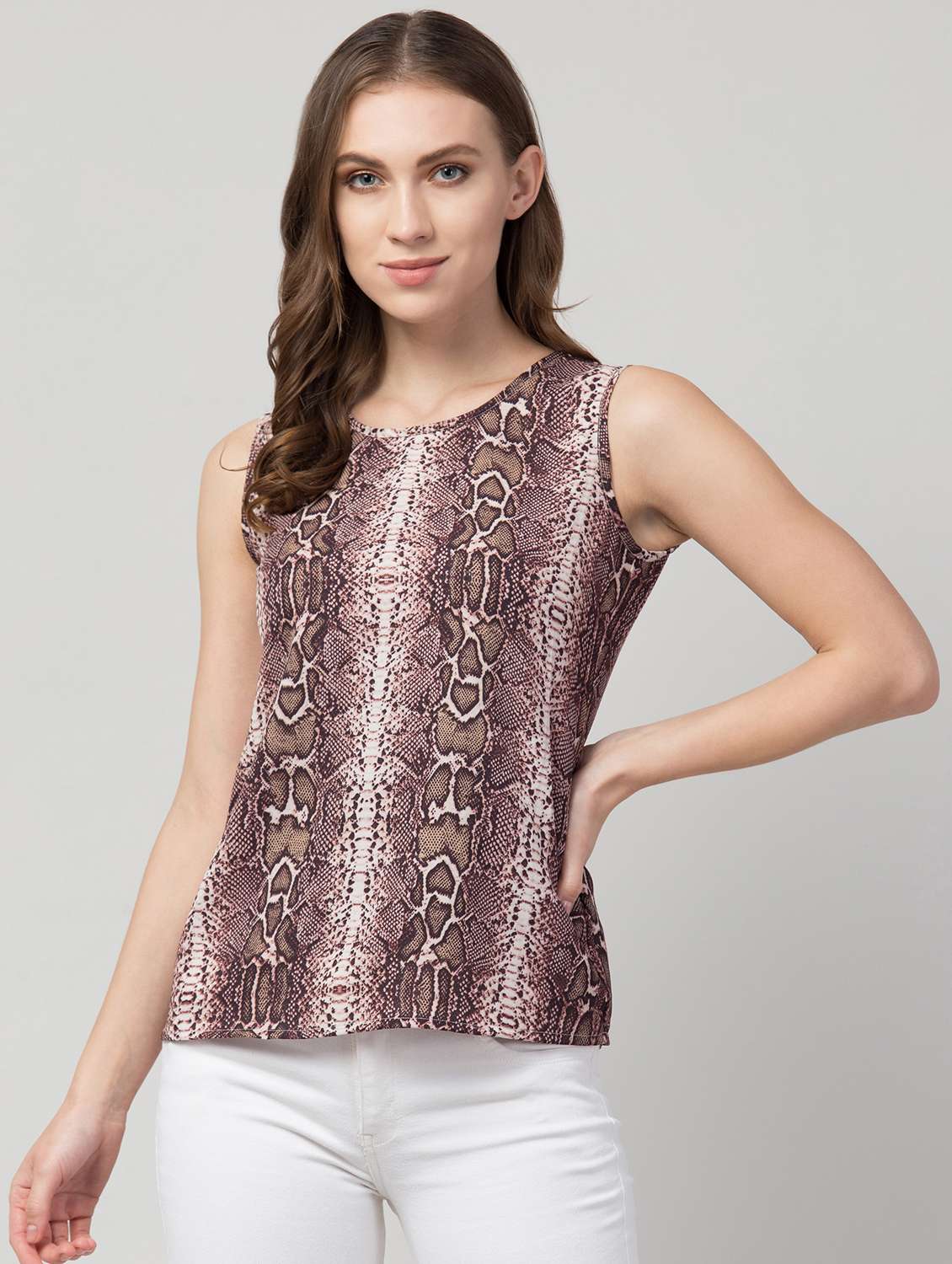 women brown polyester regular top - 21402314 - Zoom Image - 0
