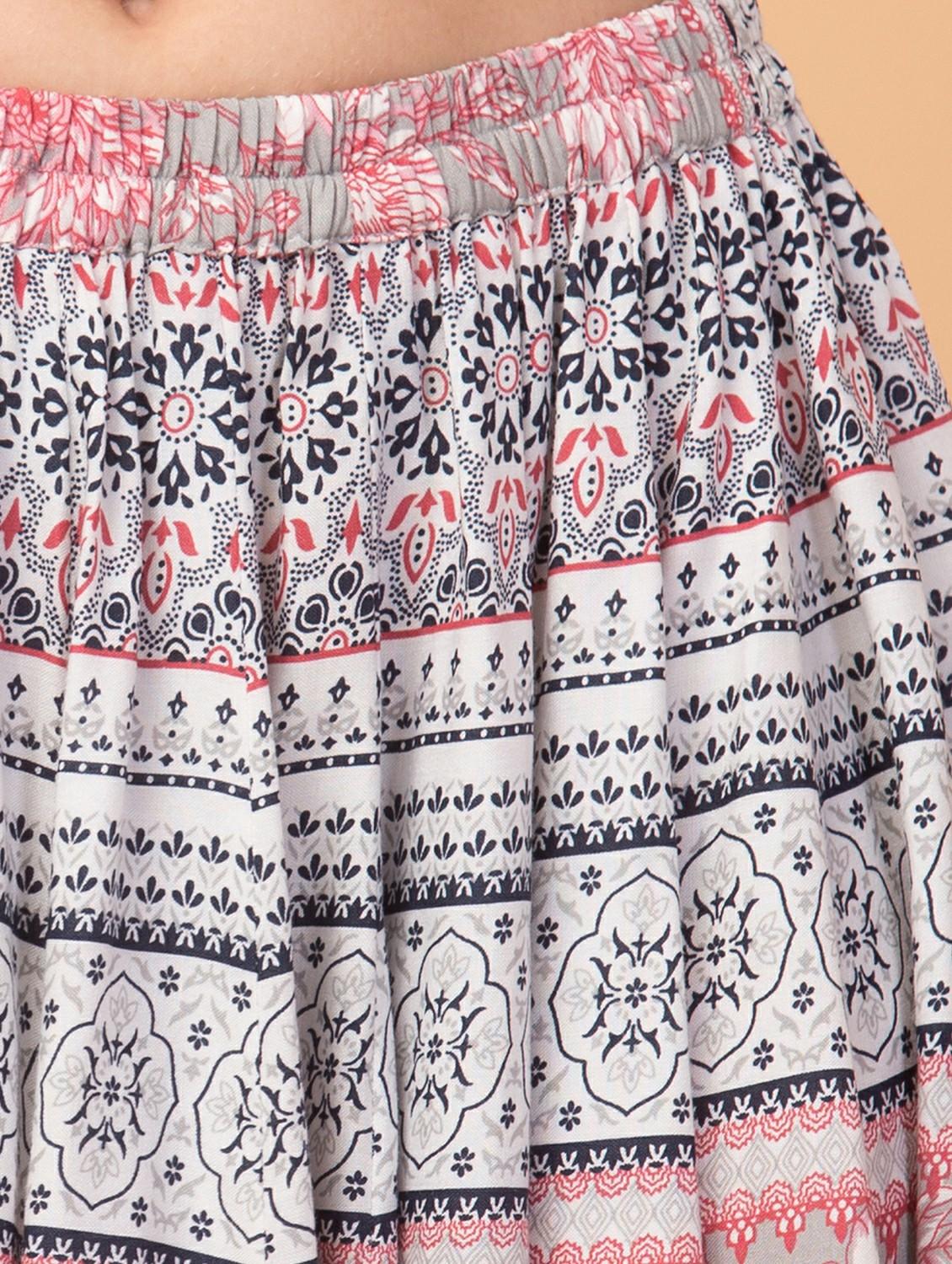women multi coloured printed flared skirt - 21402321 - Standard Image - 4