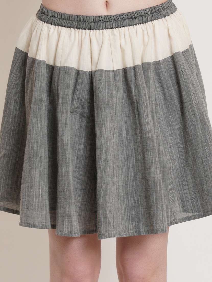 women grey cotton flared skirt - 21402322 -  Standard Image - 4