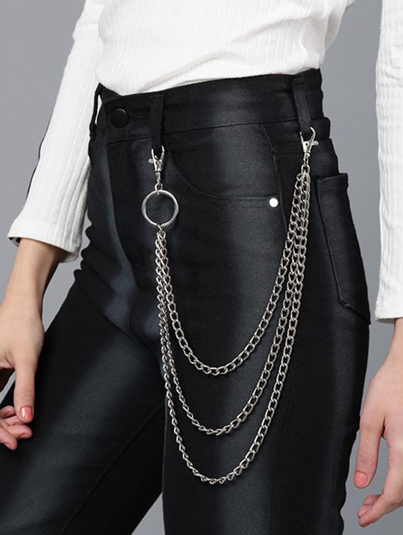silver satinless steel body chain - 21402326 - Standard Image - 1