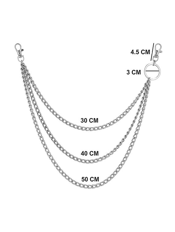 silver satinless steel body chain - 21402326 - Standard Image - 4