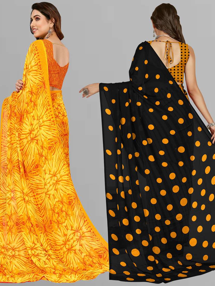 women pack of 2 casual wear combo sarees with blouse - 21403053 -  Standard Image - 1
