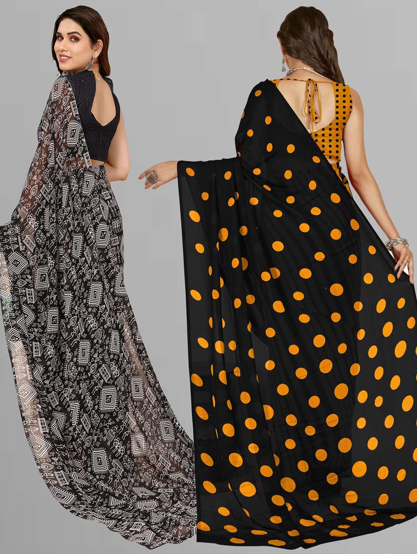 women pack of 2 casual wear sarees with blouse - 21403099 -  Standard Image - 1