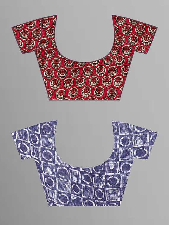 pack of 2 printed casual wear sarees with blouse - 21405685 -  Standard Image - 1