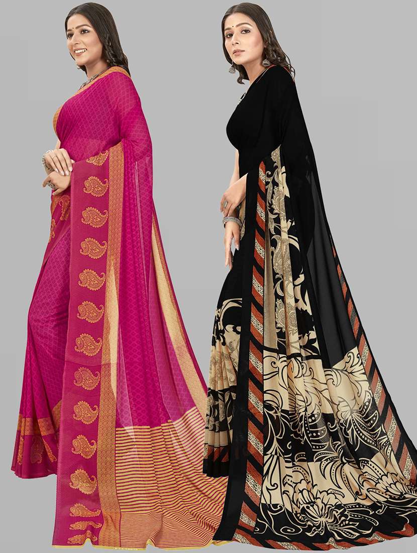 women pack of 2 printed saree with blouse - 21406506 -  Standard Image - 1
