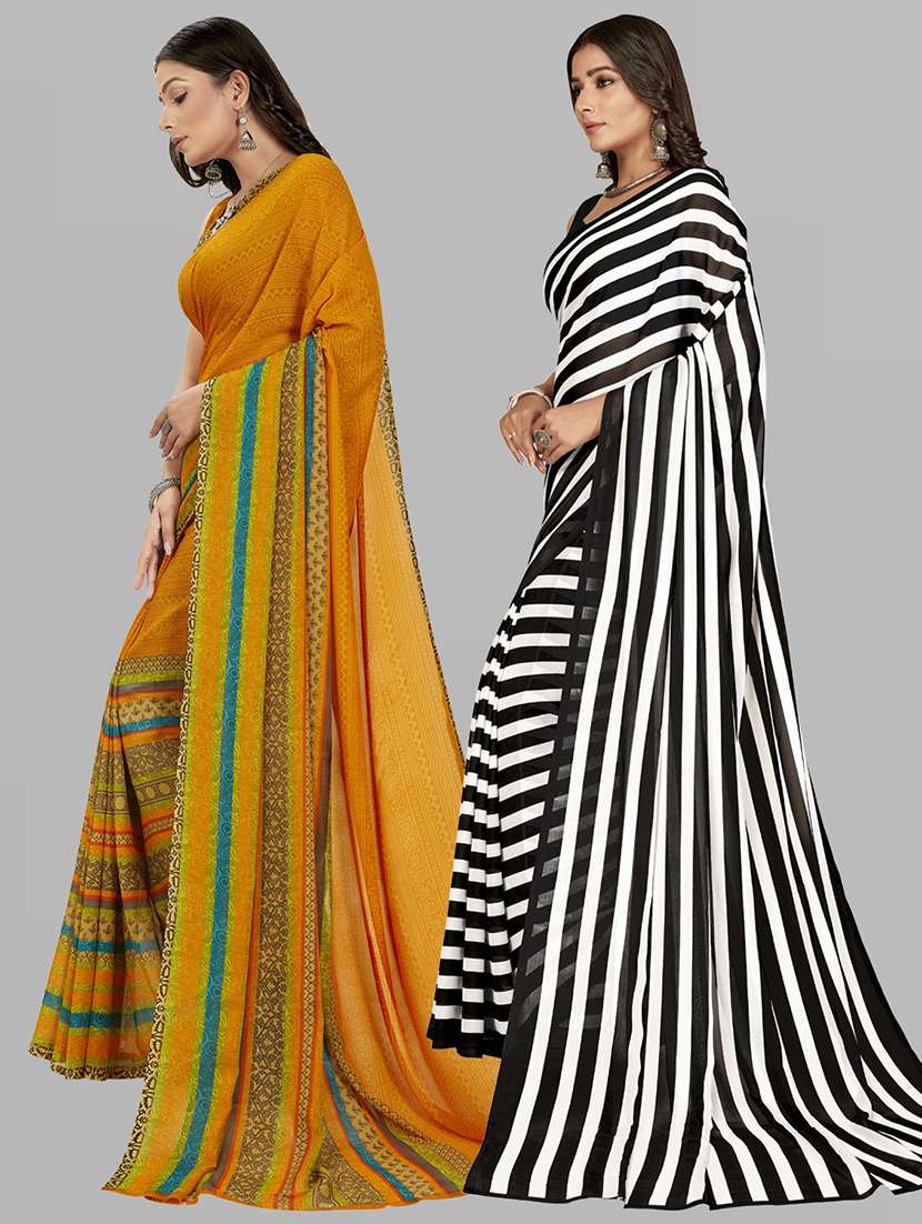 pack of 2 casual wear combo sarees with blouse - 21406882 - Standard Image - 1
