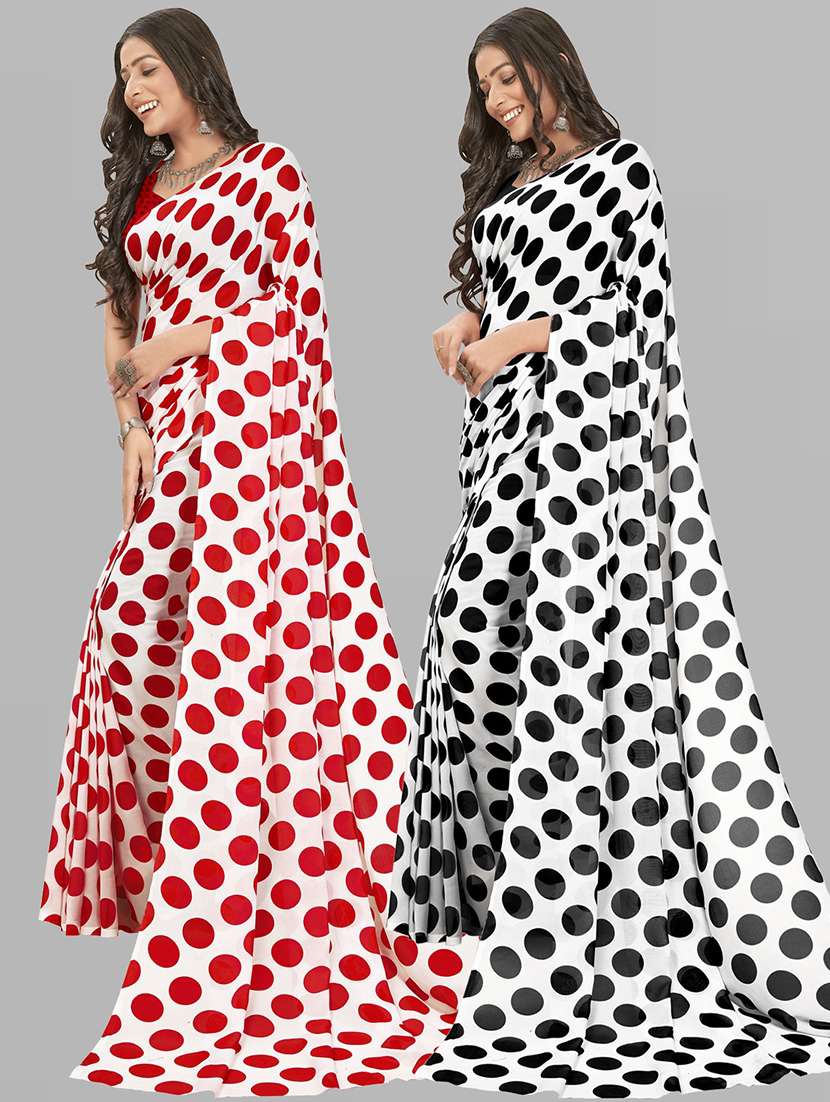 pack of 2 printed casual wear sarees with blouse - 21407002 -  Standard Image - 1