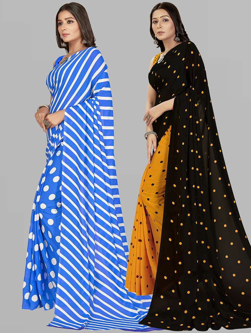 pack of 2 printed saree with blouse - 21407032 -  Standard Image - 1