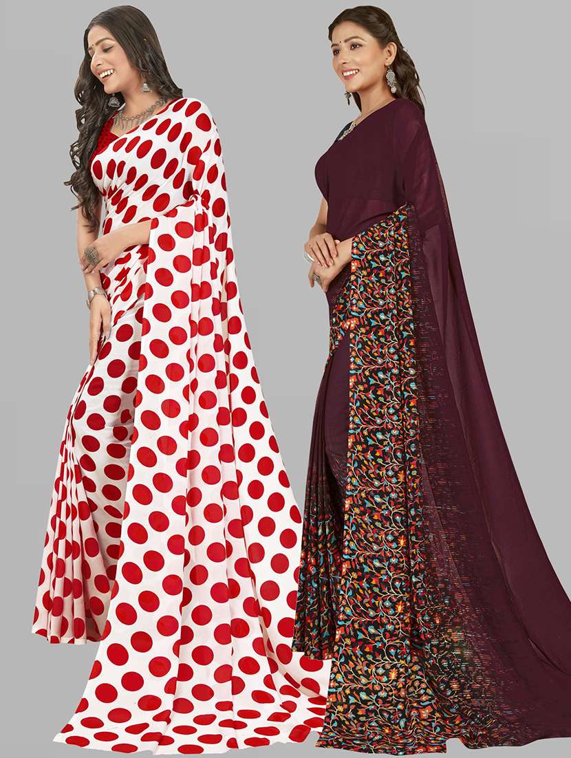 women multi color printed saree combo with blouse - 21407038 -  Standard Image - 1