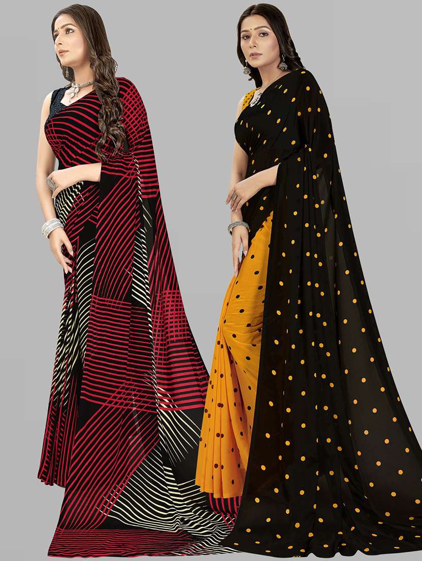 women multi color printed saree combo with blouse - 21407294 -  Standard Image - 1