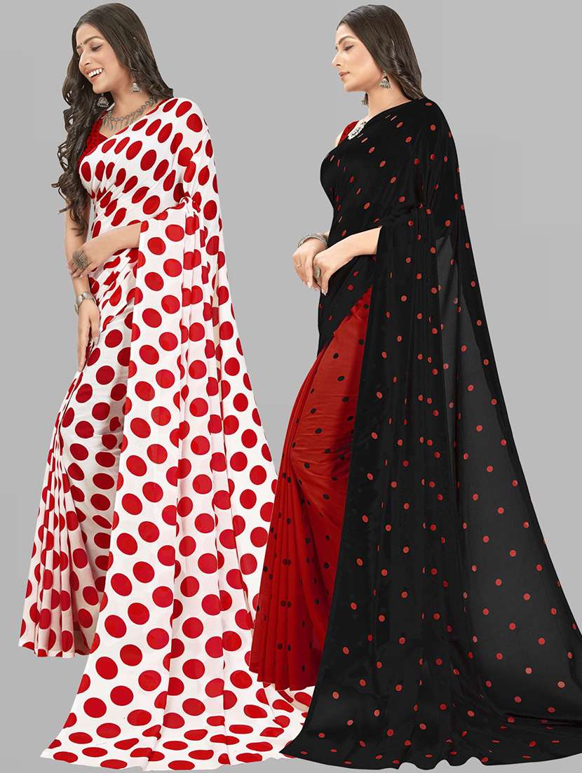 pack of 2 casual wear combo sarees with blouse - 21407295 -  Standard Image - 1