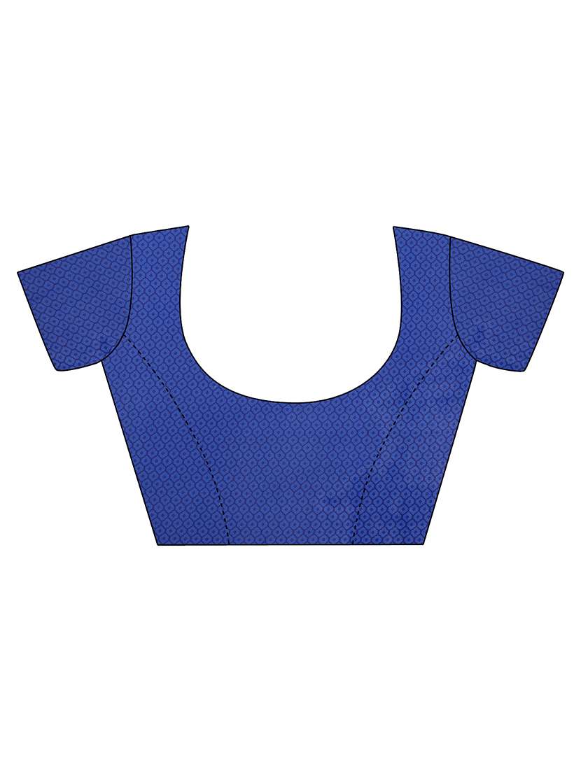 women blue printed saree with blouse - 21407953 -  Standard Image - 1