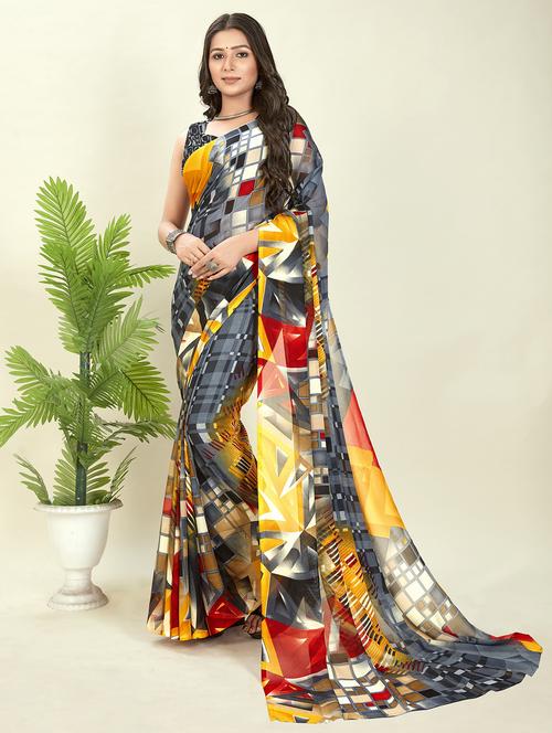 women printed saree with blouse - 21408505 - Standard Image - 0