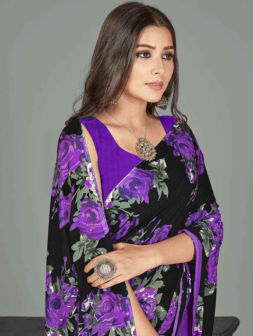 women printed saree with blouse - 21408513 -  Standard Image - 1