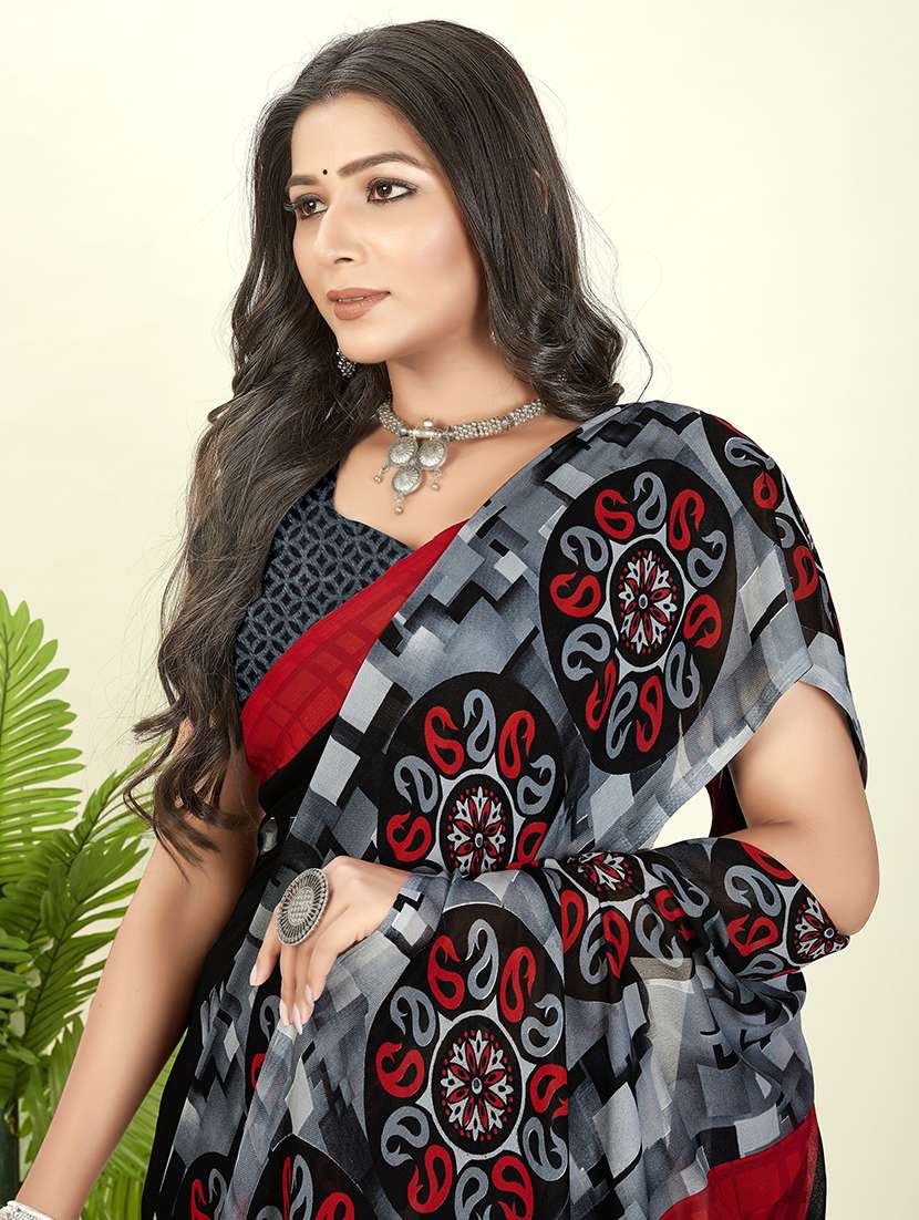 women printed saree with blouse - 21408548 -  Standard Image - 1