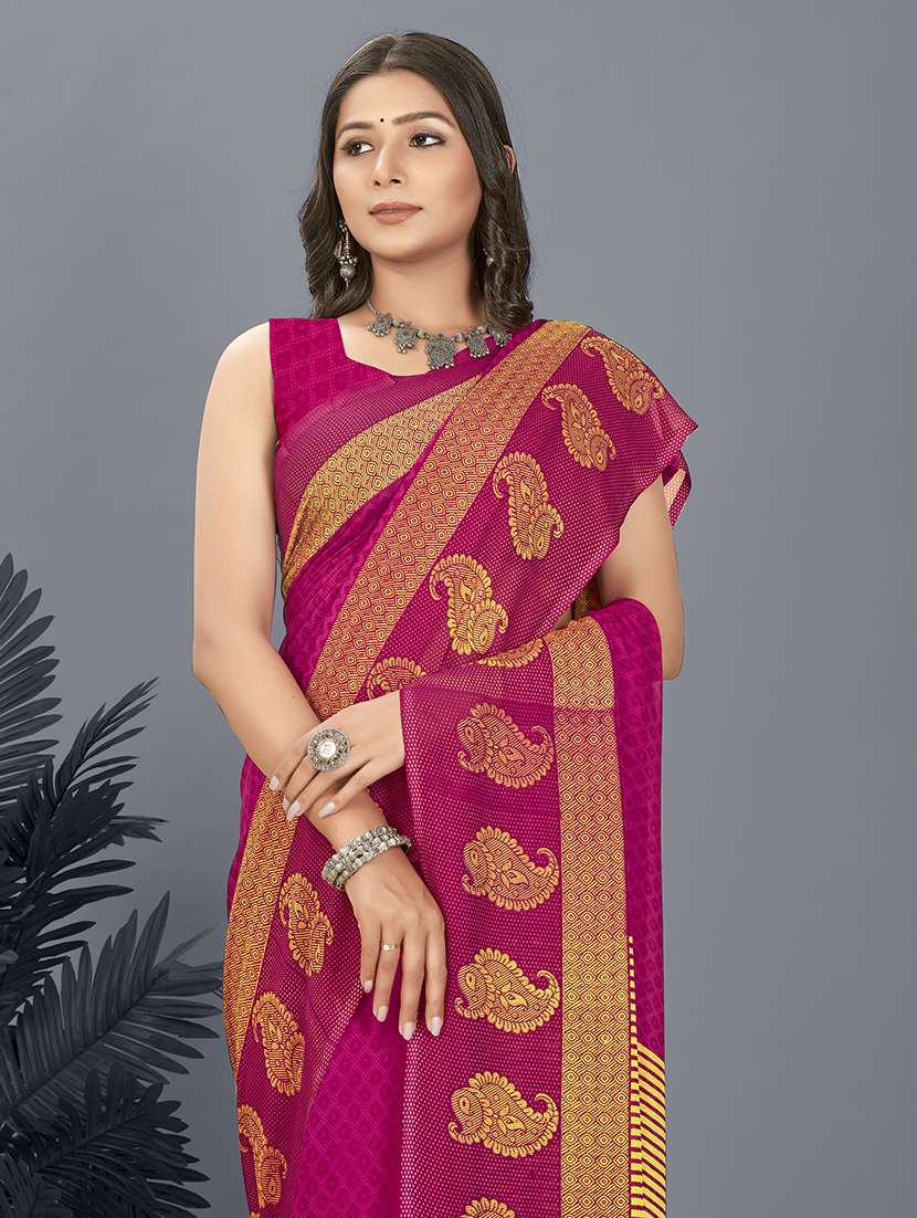 women printed saree with blouse - 21408628 -  Standard Image - 1