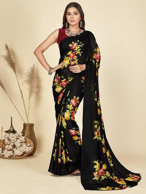 women printed saree with blouse - 21408707 -  Standard Image - 0