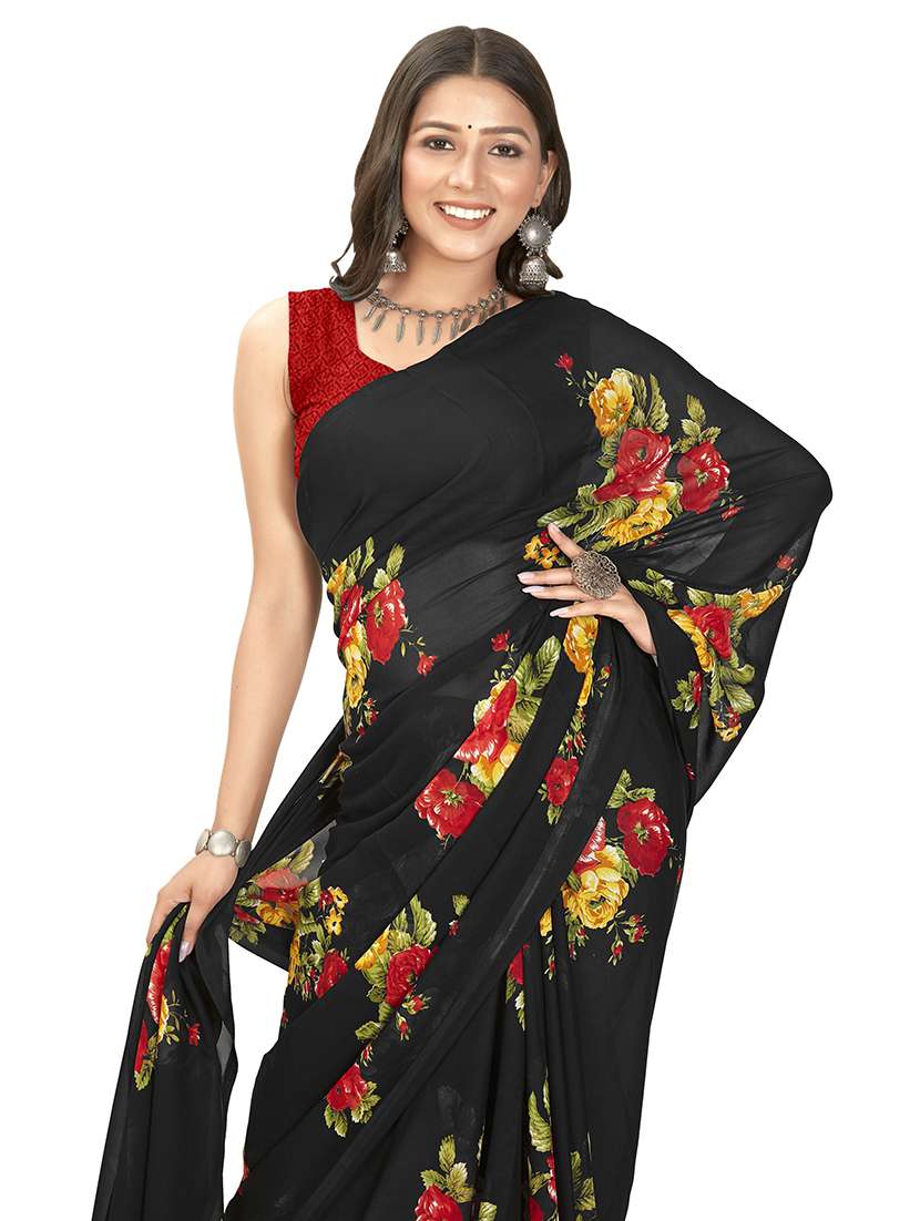 women printed saree with blouse - 21408756 -  Standard Image - 1
