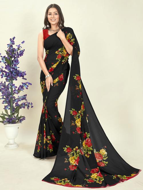 women printed saree with blouse - 21408757 -  Standard Image - 0