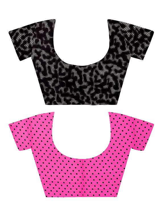 pack of 2 printed casual wear sarees with blouse - 21409616 -  Standard Image - 1