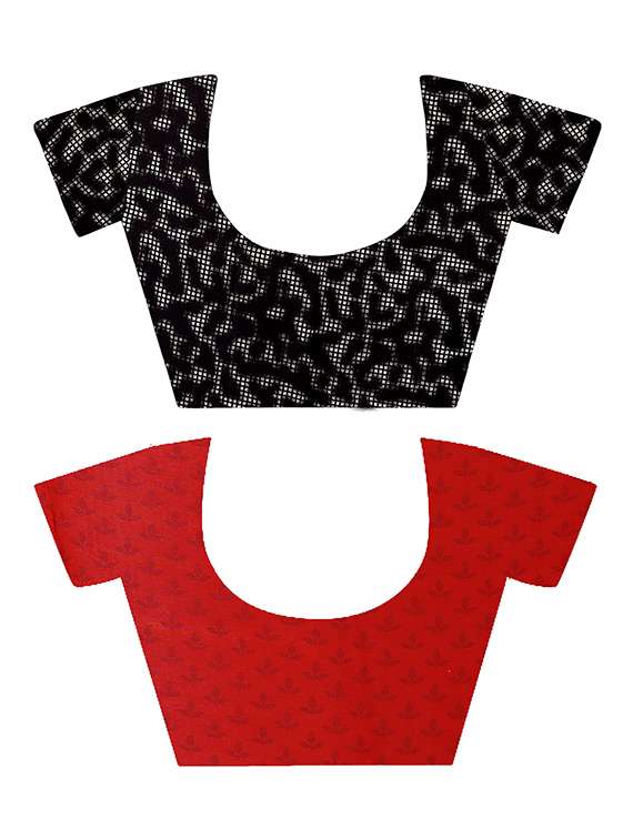 pack of 2 printed casual wear sarees with blouse - 21409617 -  Standard Image - 1