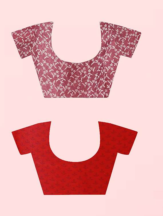 pack of 2 printed casual wear sarees with blouse - 21409640 -  Standard Image - 1